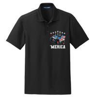 Monster Truck Usa Flag Patriotics Boy 4th Of July Dry Zone Grid Polo