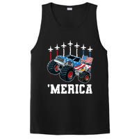 Monster Truck Usa Flag Patriotics Boy 4th Of July PosiCharge Competitor Tank