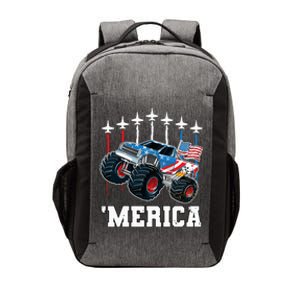 Monster Truck Usa Flag Patriotics Boy 4th Of July Vector Backpack