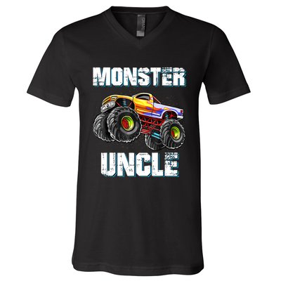 Monster Truck Uncle V-Neck T-Shirt