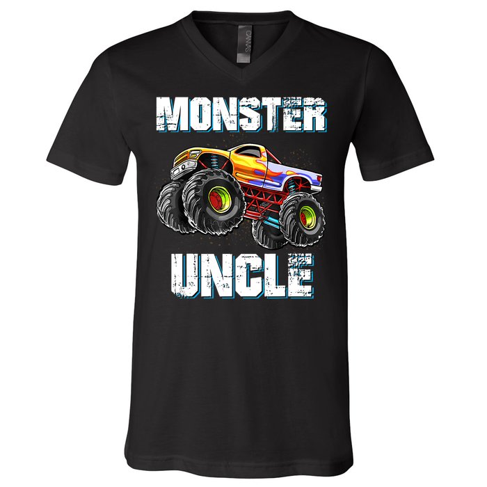 Monster Truck Uncle V-Neck T-Shirt