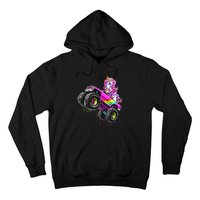 Monster Truck Unicorn Birthday Party Monster Truck Girl Hoodie