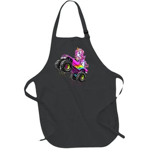 Monster Truck Unicorn Birthday Party Monster Truck Girl Full-Length Apron With Pockets