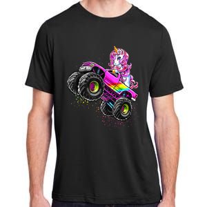 Monster Truck Unicorn Birthday Party Monster Truck Girl Adult ChromaSoft Performance T-Shirt