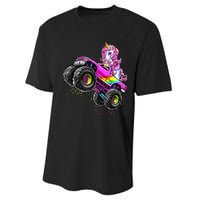 Monster Truck Unicorn Birthday Party Monster Truck Girl Performance Sprint T-Shirt