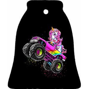 Monster Truck Unicorn Birthday Party Monster Truck Girl Ceramic Bell Ornament