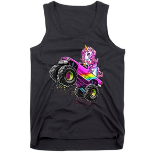 Monster Truck Unicorn Birthday Party Monster Truck Girl Tank Top