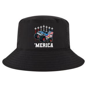 Monster Truck Usa Flag Patriotic Boy 4th Of July Cool Comfort Performance Bucket Hat