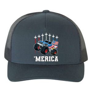 Monster Truck Usa Flag Patriotic Boy 4th Of July Yupoong Adult 5-Panel Trucker Hat