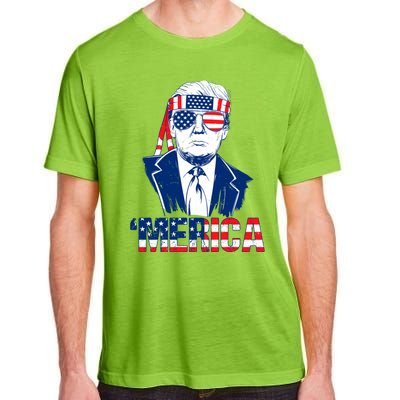 Merica Trump Usa American Flag 4th Of July Independence Day Gift Adult ChromaSoft Performance T-Shirt