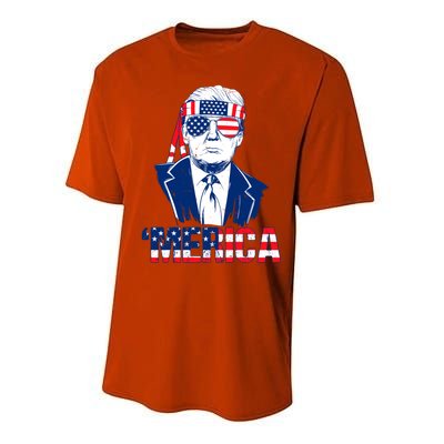 Merica Trump Usa American Flag 4th Of July Independence Day Gift Performance Sprint T-Shirt