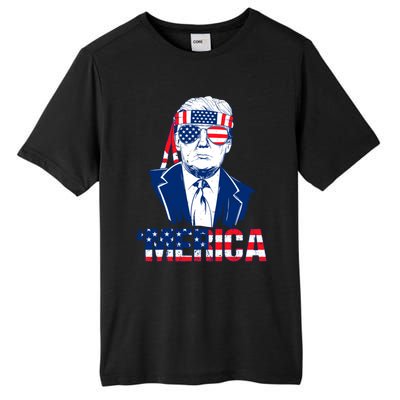 Merica Trump Usa American Flag 4th Of July Independence Day Gift Tall Fusion ChromaSoft Performance T-Shirt