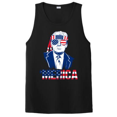 Merica Trump Usa American Flag 4th Of July Independence Day Gift PosiCharge Competitor Tank