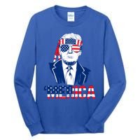 Merica Trump Usa American Flag 4th Of July Independence Day Gift Tall Long Sleeve T-Shirt