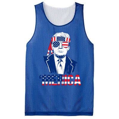 Merica Trump Usa American Flag 4th Of July Independence Day Gift Mesh Reversible Basketball Jersey Tank