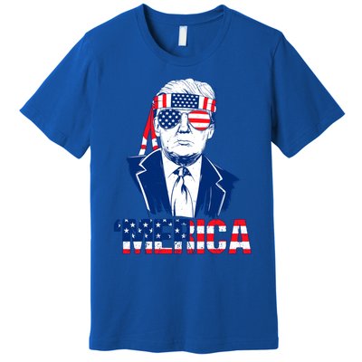 Merica Trump Usa American Flag 4th Of July Independence Day Gift Premium T-Shirt