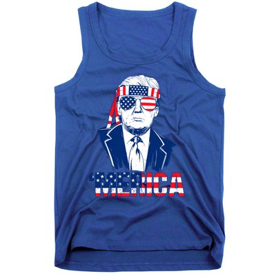 Merica Trump Usa American Flag 4th Of July Independence Day Gift Tank Top