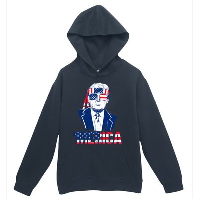 Merica Trump Usa American Flag 4th Of July Independence Day Gift Urban Pullover Hoodie