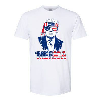 Merica Trump Usa American Flag 4th Of July Independence Day Gift Softstyle® CVC T-Shirt