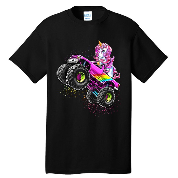 Monster Truck Unicorn Birthday Party Monster Truck Girl Gift Tall T-Shirt