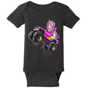 Monster Truck Unicorn Birthday Party Monster Truck Girl Gift Baby Bodysuit