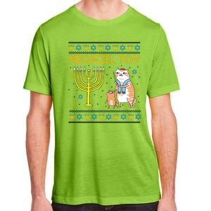 Meowzel Tov Ugly Hanukkah Cat Funny Adult ChromaSoft Performance T-Shirt