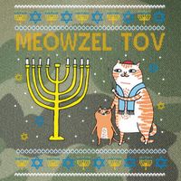 Meowzel Tov Ugly Hanukkah Cat Funny Legacy Tie Dye Trucker Hat