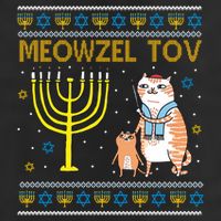 Meowzel Tov Ugly Hanukkah Cat Funny Cool Comfort Performance Bucket Hat