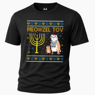 Meowzel Tov Ugly Hanukkah Cat Funny Performance Shirt
