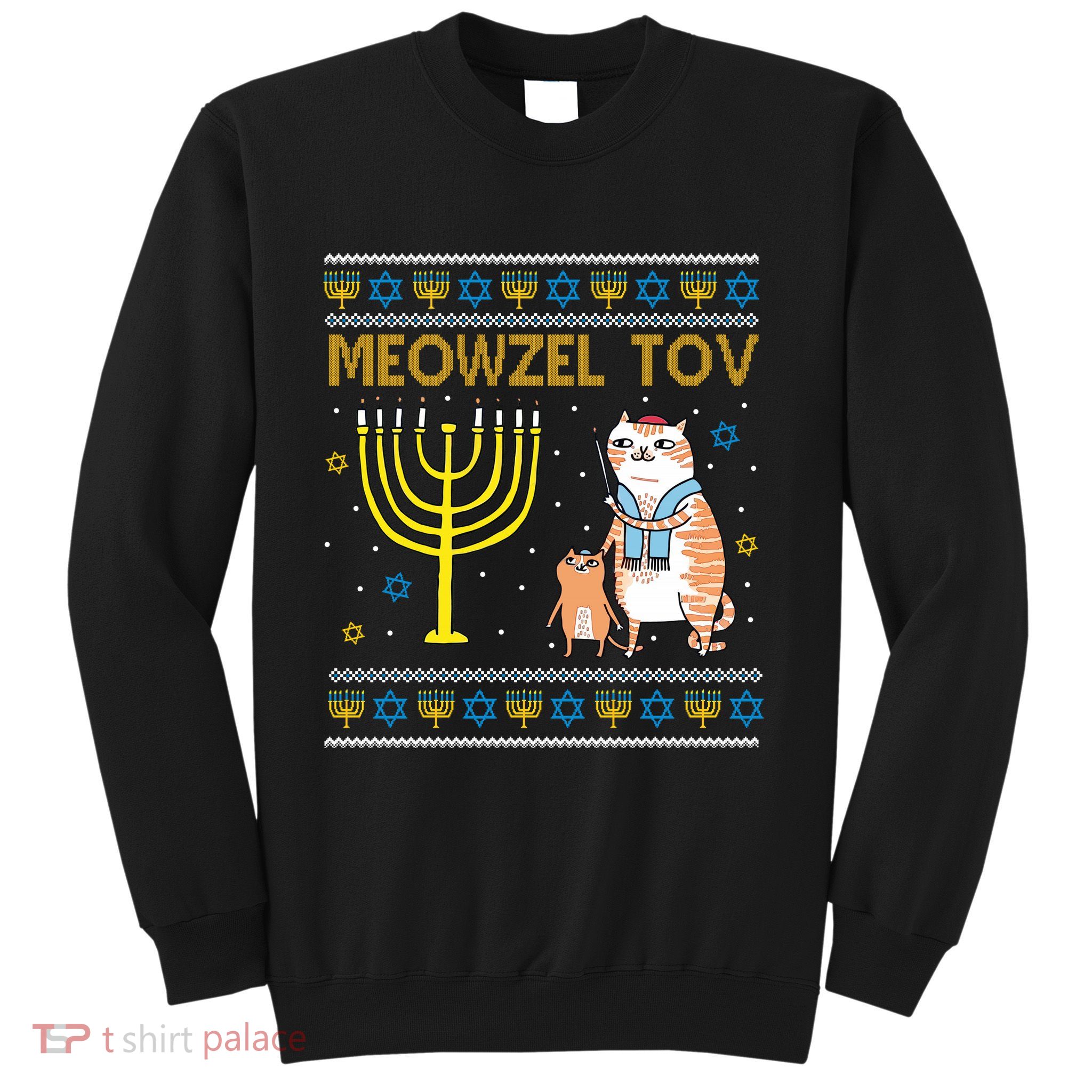 Meowzel Tov Ugly Hanukkah Cat Funny Sweatshirt