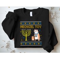 Meowzel Tov Ugly Hanukkah Cat Funny Sweatshirt
