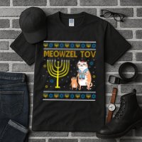 Meowzel Tov Ugly Hanukkah Cat Funny Tall T-Shirt