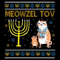 Meowzel Tov Ugly Hanukkah Cat Funny Button