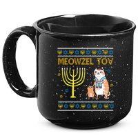 Meowzel Tov Ugly Hanukkah Cat Funny 15oz Campfire Ceramic Mug