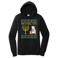Meowzel Tov Ugly Hanukkah Cat Funny Women's Pullover Hoodie