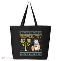 Meowzel Tov Ugly Hanukkah Cat Funny 25L Jumbo Tote