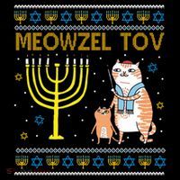 Meowzel Tov Ugly Hanukkah Cat Funny Toddler Sweatshirt