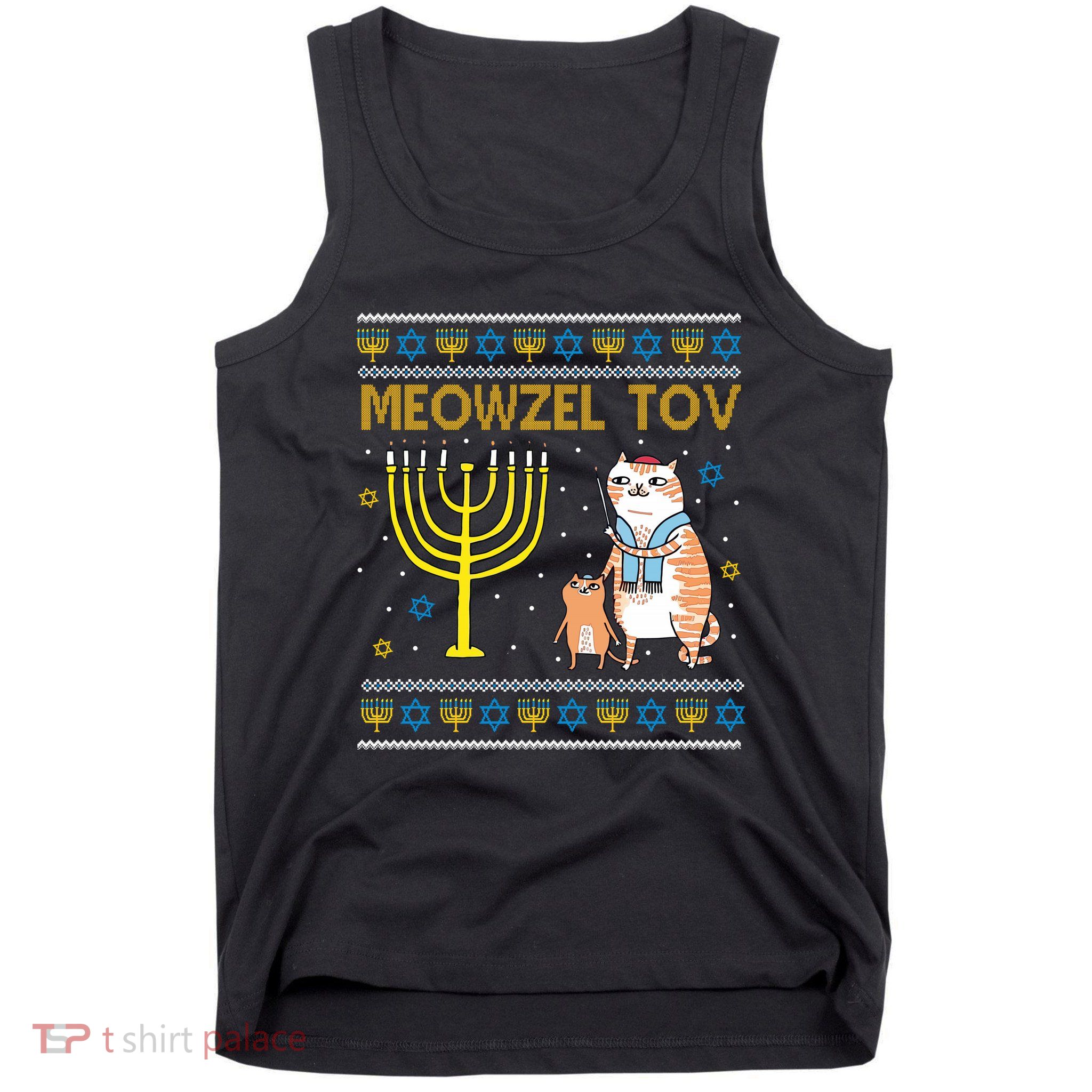 Meowzel Tov Ugly Hanukkah Cat Funny Tank Top