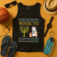 Meowzel Tov Ugly Hanukkah Cat Funny Tank Top