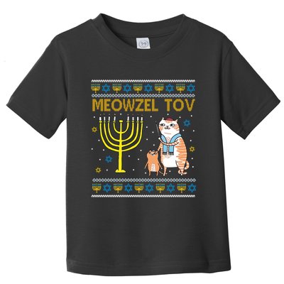 Meowzel Tov Ugly Hanukkah Cat Funny Toddler T-Shirt