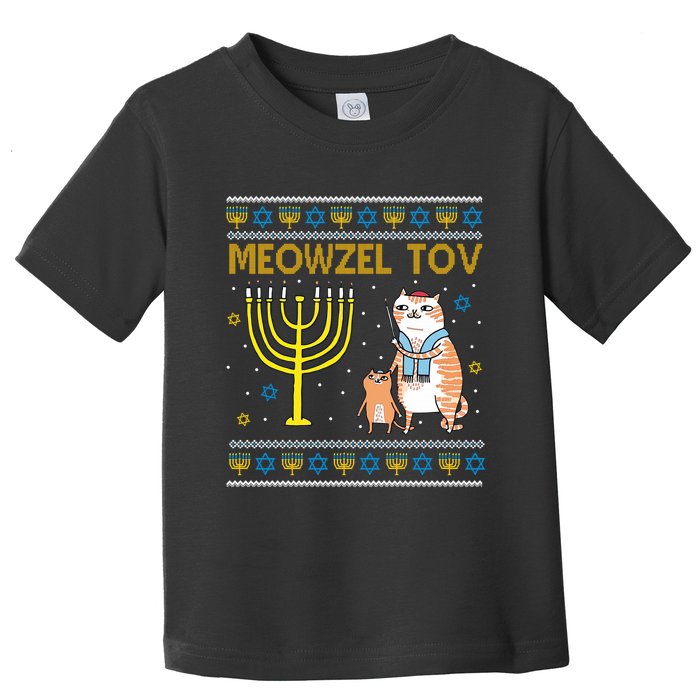 Meowzel Tov Ugly Hanukkah Cat Funny Toddler T-Shirt