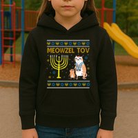 Meowzel Tov Ugly Hanukkah Cat Funny Kids Hoodie