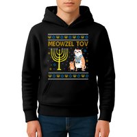 Meowzel Tov Ugly Hanukkah Cat Funny Kids Hoodie