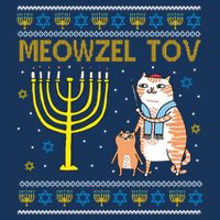 Meowzel Tov Ugly Hanukkah Cat Funny Infant Baby Jersey Bodysuit