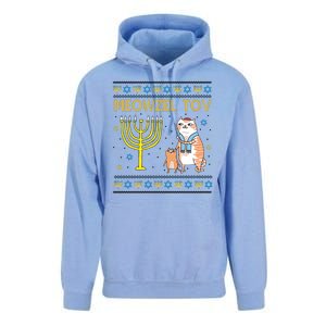 Meowzel Tov Ugly Hanukkah Cat Funny Unisex Surf Hoodie