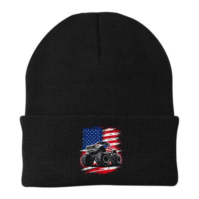 Monster Truck Usa Flag American Beanie