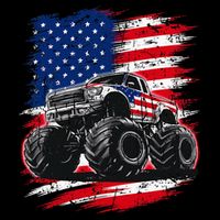 Monster Truck Usa Flag American 16 in Basic Backpack