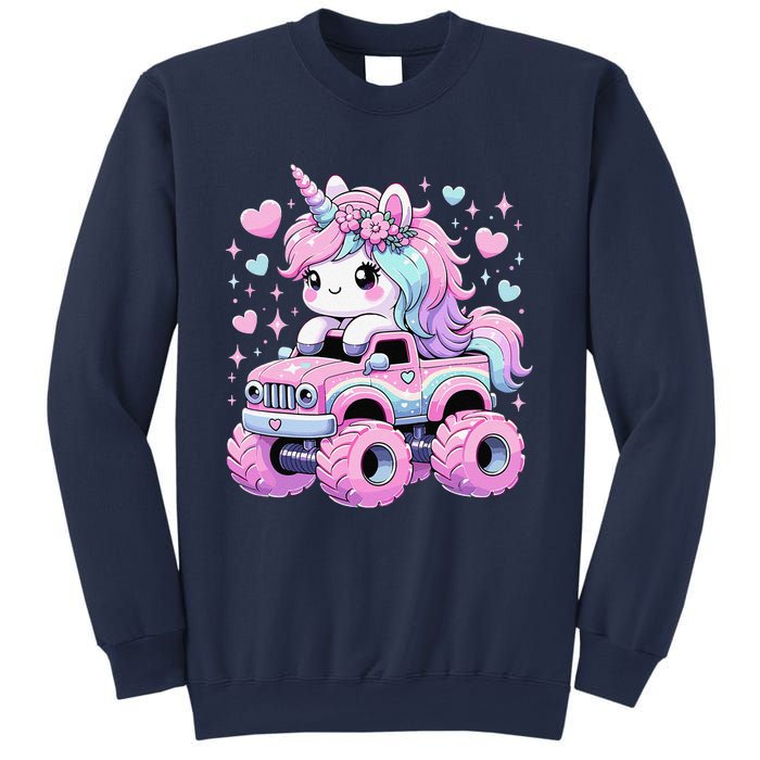 Monster Truck Unicorn Birthday Party Monster Truck Girl Sweatshirt