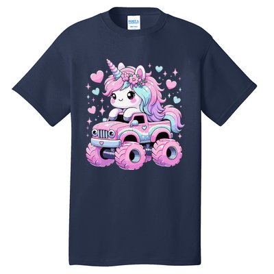 Monster Truck Unicorn Birthday Party Monster Truck Girl Tall T-Shirt