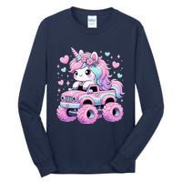 Monster Truck Unicorn Birthday Party Monster Truck Girl Tall Long Sleeve T-Shirt